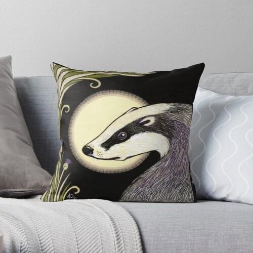 Moon Badger Throw Pillow Cushion Cover Polyester throw pillows case on sofa home living room car seat decor 45x45cm