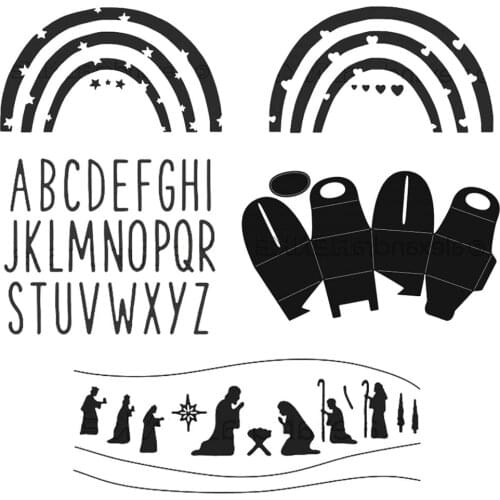 New Box rainbow letters metal Cutting Dies Stencils DIY Scrapbooking Paper/photo Cards Embossing Dies