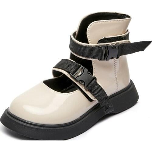 2021 Autumn New Shoes Girls PU Leather Shoes Sandals Chic College Style Single Shoes All-match Fashion Flats Party Shoes 26-36