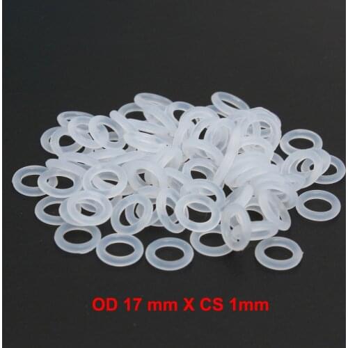 OD17mm x CS1mm VMQ PVMQ SILICONE IRHD 55 Translucent O ring O-ring Sealing Rubber