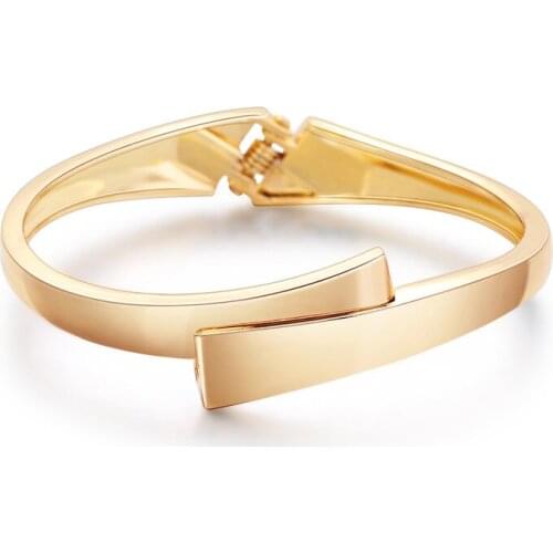 ORNAPEADIA 2021 Fashion Bracelet for Women One Word Cross Spring Simple Metal Mirror Ladies Alloy Luxury Jewelry Wholesale