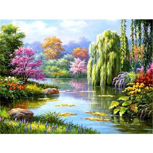 Landscape Nature DIY Embroidery 11CT Cross Stitch Kits Craft Needlework Set Cotton Thread Printed Canvas Home Sale