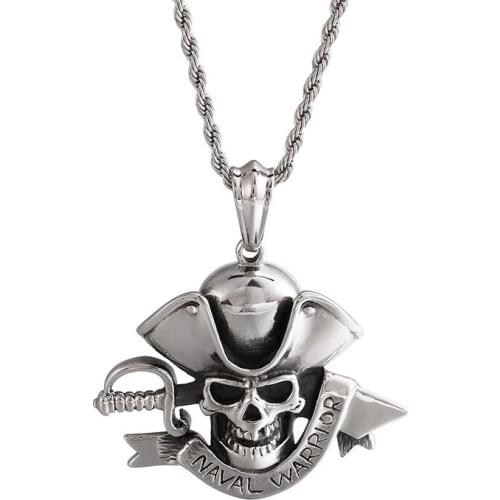 Navy Wind Pirate Captain Personality Accessories Stainless Steel Pendant Mens Titanium Steel Punk Accessories
