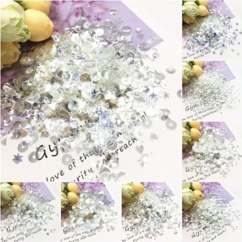 Crystal Transparent Sequin 3mm 4mm 5mm 6mm Pvc Round Flat Cup Loose Sequins Paillette Sewing Wedding Craft DIY Accessories 20g