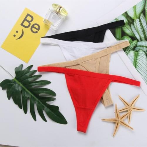 Sexy Women Cotton G-String Thongs Low Waist Sexy Panties T-back Underwear Female Briefs
