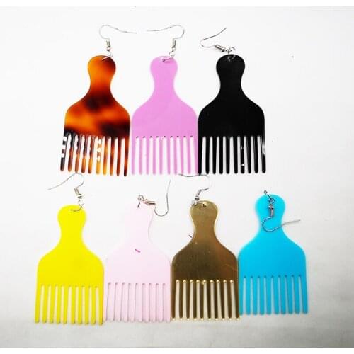 2020 acrylic comb pick earrings