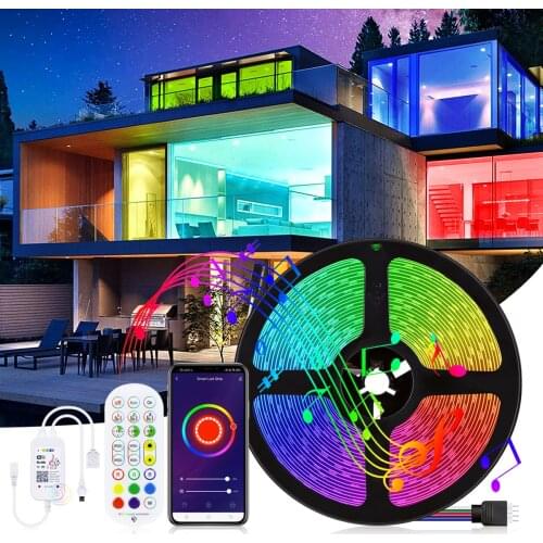 5M 10M 15M Tuya Smart Life LED lights RGB WIFI Controller Voice Control LED Strip lamp Compatible Alexa Google Home Assistant