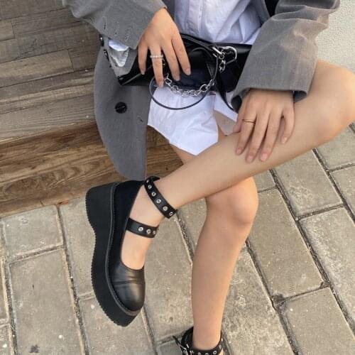 Shoes Harajuku Big Head Doll Shoes Casual Creepers Punk Shoes Ladies Wedges Platform Pumps Gothic Black Boots LJB170