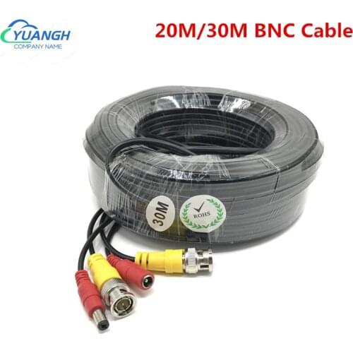 BNC DC Extension Line AHD Camera Cables 20M/30M BNC Cable Output DC Plug For Analog AHD DVR Camera System CCTV Accessories