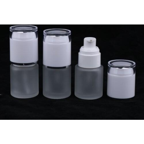 3 Pcs Glass Airless Bottle Pump Vacuum Containers for Lotion Liquid Shampoo