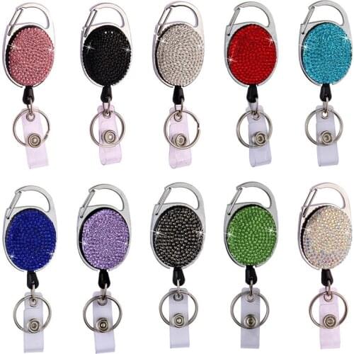 Belt Rope Office Lanyard Clip Keychain Name Tag Holder Keyring Id Card Key Ring Card Holder Protector Cover Badge Reel