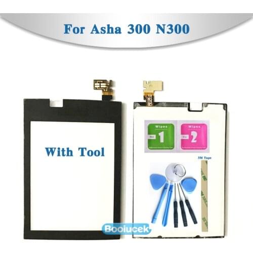 High Quality 2.4" For Nokia Asha 300 N300 Touch Screen Digitizer Sensor Outer Front Glass Lens Panel Black