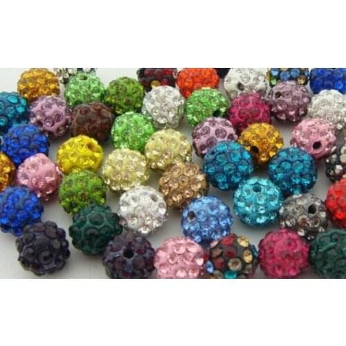 High Quality!Free Shipping!10mm 600pcs/lot Mixed random color CZ Disco Ball Beads crystal Crystal