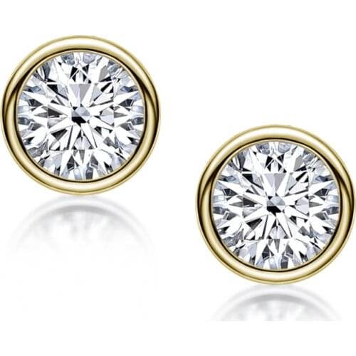 925 Silver White Engagement Stud Earrings 1 Ct Sona Diamond Design Ear Buckle Earrings Women Jewelry