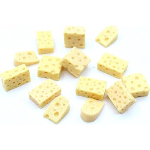 10Pcs Resin Cheese Charms DIY Craft Flat Back Embellishments Supplies Phone Shell Arts Decoration Materials