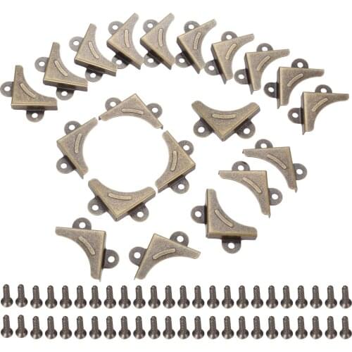 20pcs Corner Decorative Protectors 33mm Vintage Metal Antique Bronze Retro Brass Old Chinese Fashion 2 hole Desk Jewelry Box