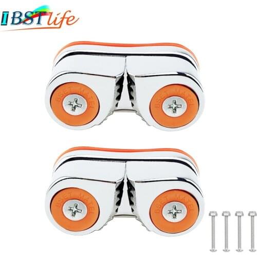 2X 316 Stainless Steel 2 Row Matic Ball Bearing Cam Cleat Pilates Equipment Marine Boat Fast Entry Rope Wire Fairlead Saiboat