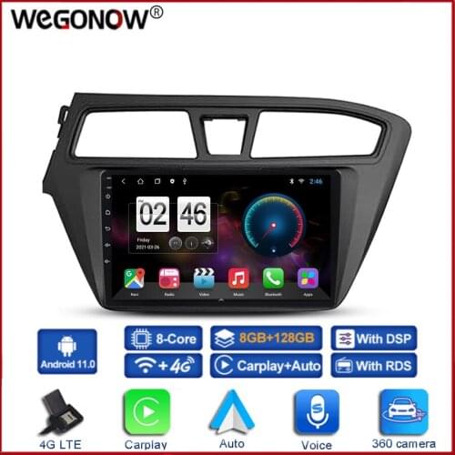 360 Panoramic Camera Carplay 6G+128G Android 10 Car DVD Player GPS WIFI Bluetooth RDS Radio For Hyundai I20 2015 2016 2017 2018