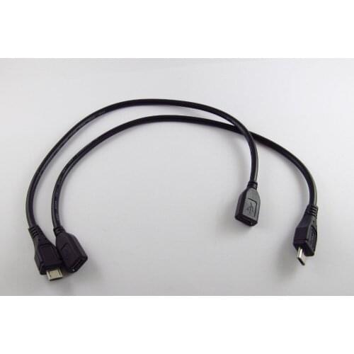 5pcs Micro USB 5 Pin B Male To Micro USB Female M/F Extension Data Charging Cable 30cm