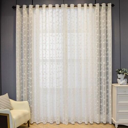American Simple Modern White Window Screen Curtain Partition Lace Light Luxury Curtains for Living Dining Room Bedroom Balcony