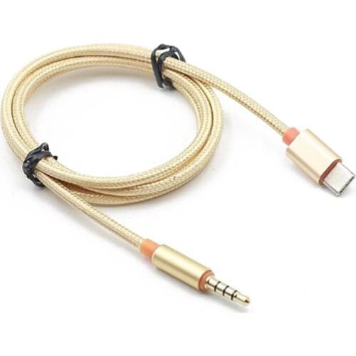 100pcs/lot Type C To 3.5 Mm Audio Cable Adapter For USB C Type-c Jack Aux Cable For Car Speaker For Samsung for Xiaomi