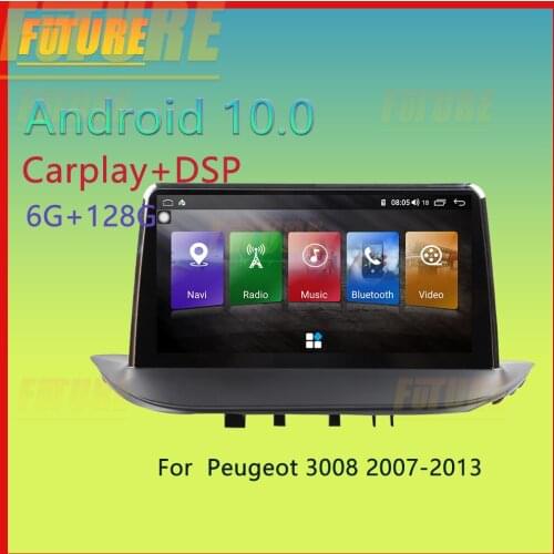 128G Android 10.0 For Peugeot 3008 2007-2013 Car Multimedia Player GPS Navigation Video DVD Radio Stereo 2 Din Carplay Head Unit