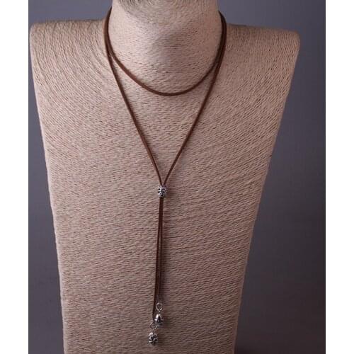 Free Shipping Bohemian Jewelry Skull Head Shiny Multi Rope Long Necklace For Women