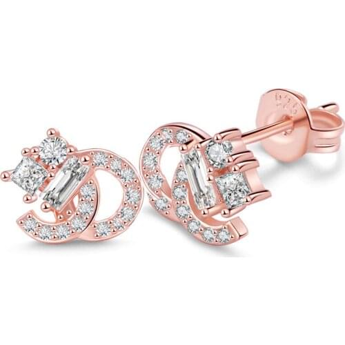 925 Sterling Silver Pin New Fashion Temperament Elegant Double Color Rose Gold Diamond Jewelry Wholesale