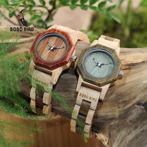 Relogio feminino BOBOBIRD Wood womens watch 2020 Luxuy ladies watch Octagon Quartz Wristwatch Clock Gifts Timepiece reloj mujer