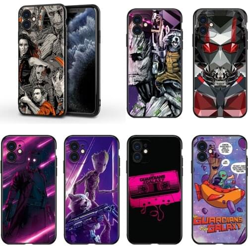 Guardians of the Galaxy For Apple iPhone 13 12 11 Mini XS XR X Pro MAX SE 2020 8 7 6 5 5S Plus Black Silicone Phone Case