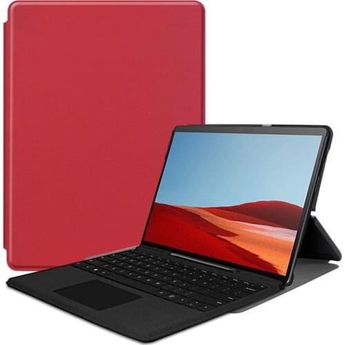 Business case for Microsoft Surface Pro X stand cover 13 inch PU leather + Hard Plastic material surface keyboard holder
