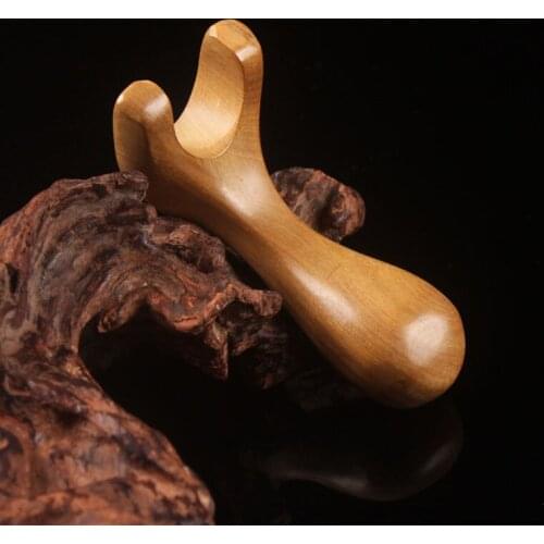 Wooden mini manual acupoint massage nose palm wood double percutaneous meridian massage roller