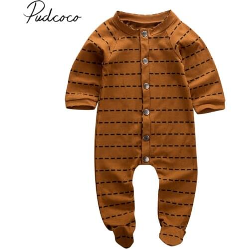 2019 Baby Summer Clothing Newborn Infant Baby Girl Boy Long Sleeve Romper Wrap Foot Jumpsuit Winter Warm Strip Sleeping Wear