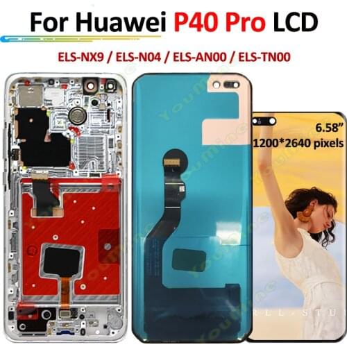 6.58'' Display For HUAWEI P40 Pro LCD Display Panel Touch Screen Digitizer Assembly For Huawei P40 Pro ELS-NX9, ELS-N04 LCD