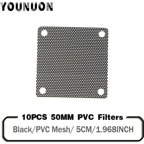 10PCS YOUNUON 50mm Black PVC Filters Fan Guard Protective PVC Mesh for 5cm 50mm Cooling Cooler Fan