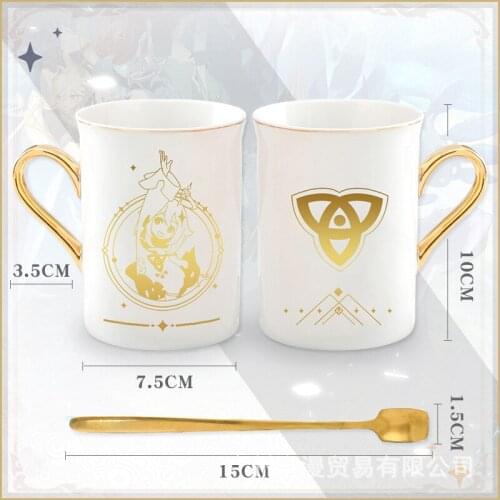 Game Genshin Impact Keqing Ceramic Mug Cup Men Women Cups Student Cartoon Water Hot stamping Coffee Cup Daily Cosplay Prop Gifts