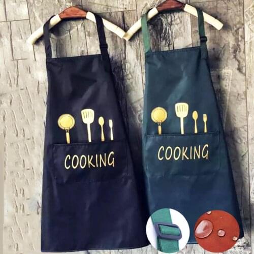Cutter Fork Print Apron Water Oil Stain Proof Kitchen Cooking Baking Clean Gown Household Cleaning Kitchen Accessory