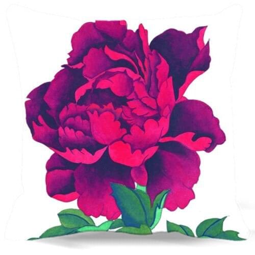 16" 18" 19" Countryside style Decorative Home Office Coffee Supplies Cushion Cover Rose red Peony pattern Waist Pillow cover