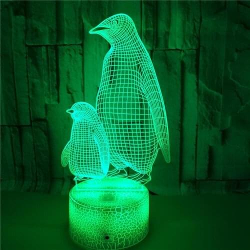 VCity Penguin 3D Touch Or Remote Night Light Creative 7 Colors Changing Lamp Holiday Indoor Lighting Birthday Gift For Children