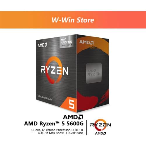 AMD Ryzen 5 5600G R5 5600G 3.9GHz Six-Core Twelve-Thread 65W CPU Processor L3=16M 100-000000252 Socket AM4 New and have fan