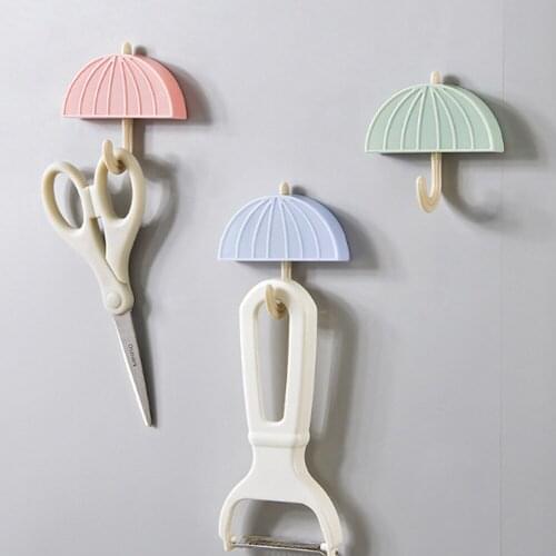 Single Hook Kitchen Seamless Sticker Hook Umbrella Refrigerator Sticker Storage Hook Paste Hook