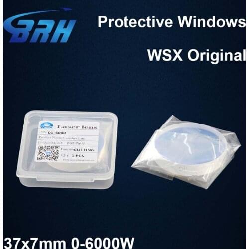 10Pcs/lot WSX Original Protective Windows 37x7mm Optical Lens For WSX Fiber Laser Cutting Head NC60 0-6000W