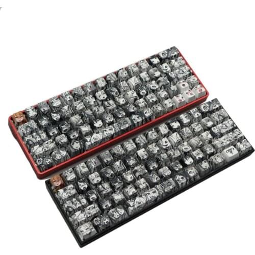 PBT 71 key Ahegao Keycap Dye Sublimation OEM Profile Japanese Anime Keycap For Cherry Gateron Kailh switch GK61 GK64