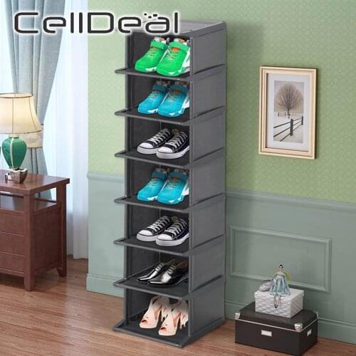 4/6/8Layer Shoe Shelf Non-woven Multilayer Cabinet DIY Assembly Shoe Rack Dustproof Detachable Colorful Shoes Storage Organizer