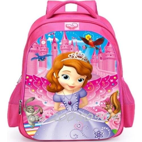 Disney Boys Girl Sofia princess New Childrens Primary School Schoolbag Polyester Children Backpack Fashion Lightening Backpack