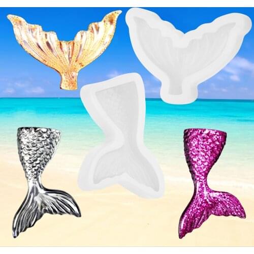 Mermaid Tail Silicone Mold Fondant Cake Moulds Cake Decorating Baking Tools Sugar Craft Handmade Soap Mold Fish Fork Tail Molds