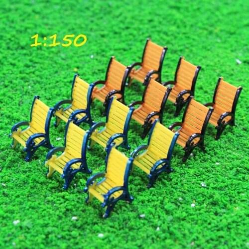 12pcs Model Train Railway Platform Leisure Chair Bench Settee 1:150 N Scale TYS18150 Garden decoration Model building kit