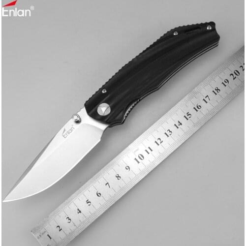 Enlan EW042 8Cr13Mov Black Blade G10 Handle Folding Knife Outdoor Collection Camping Hunting Survival Carving Bushcraft Knives