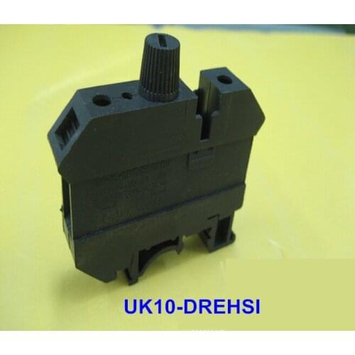 Connector/HOT SELLING ! Fuse Terminal Block/DIN rail type/copper conduct/ UK10-DREHSI 16pieces UK-10RD