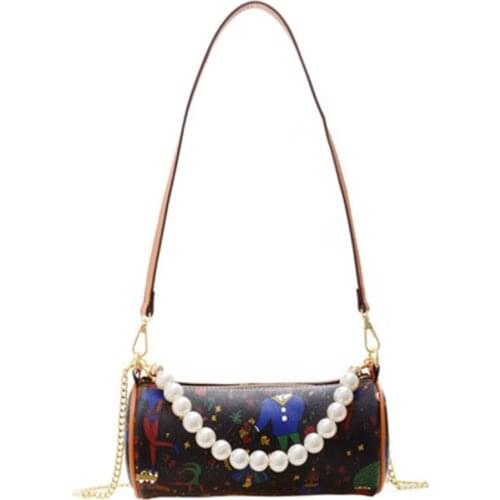 Graffiti printing Round shape Bag Ladies Handbag 2021 New Fashion One Shoulder Diagonal Bag